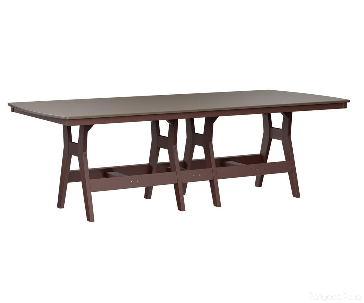 BGHHFT4496DBZBY-Berlin Gardens-Harbor 44" x 96" Rectangular Table - Hammered Top - Dining Height-Bronze BG-Burgundy BG-Pangaea Patio