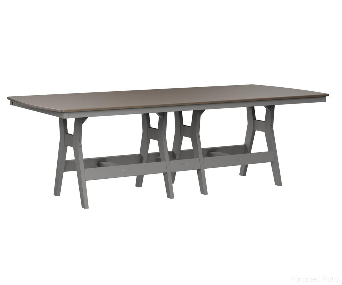BGHHFT4496DBZLG-Berlin Gardens-Harbor 44" x 96" Rectangular Table - Hammered Top - Dining Height-Bronze BG-Light Gray BG-Pangaea Patio