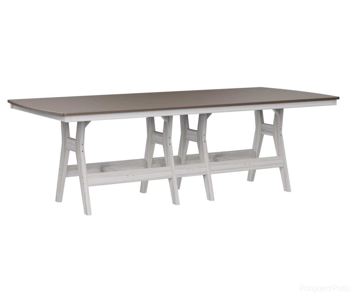 BGHHFT4496DBZSE-Berlin Gardens-Harbor 44" x 96" Rectangular Table - Hammered Top - Dining Height-Bronze BG-Seashell BG-Pangaea Patio