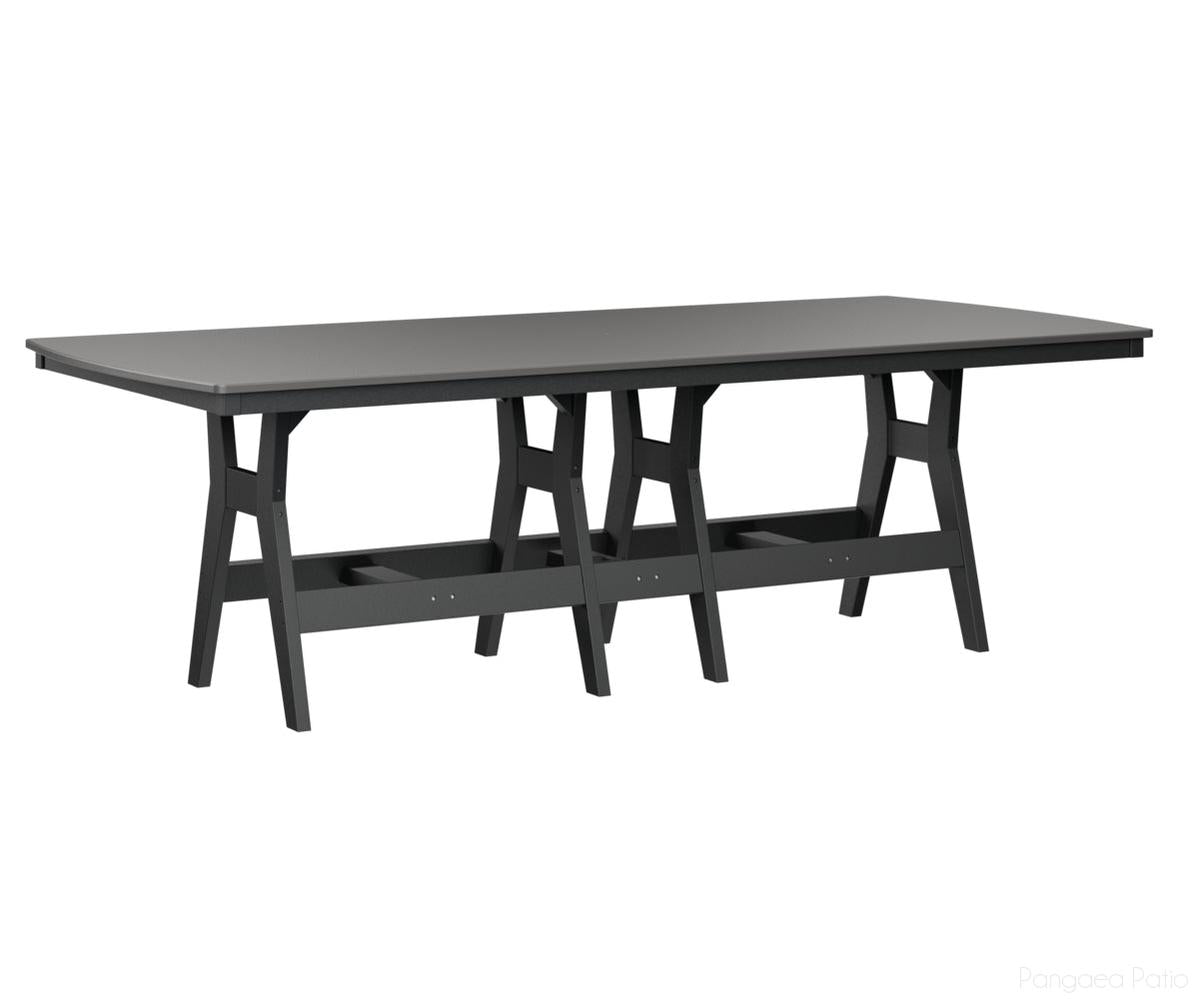 BGHHFT4496DSTBK-Berlin Gardens-Harbor 44" x 96" Rectangular Table - Hammered Top - Dining Height-Stainless BG-Black BG-Pangaea Patio