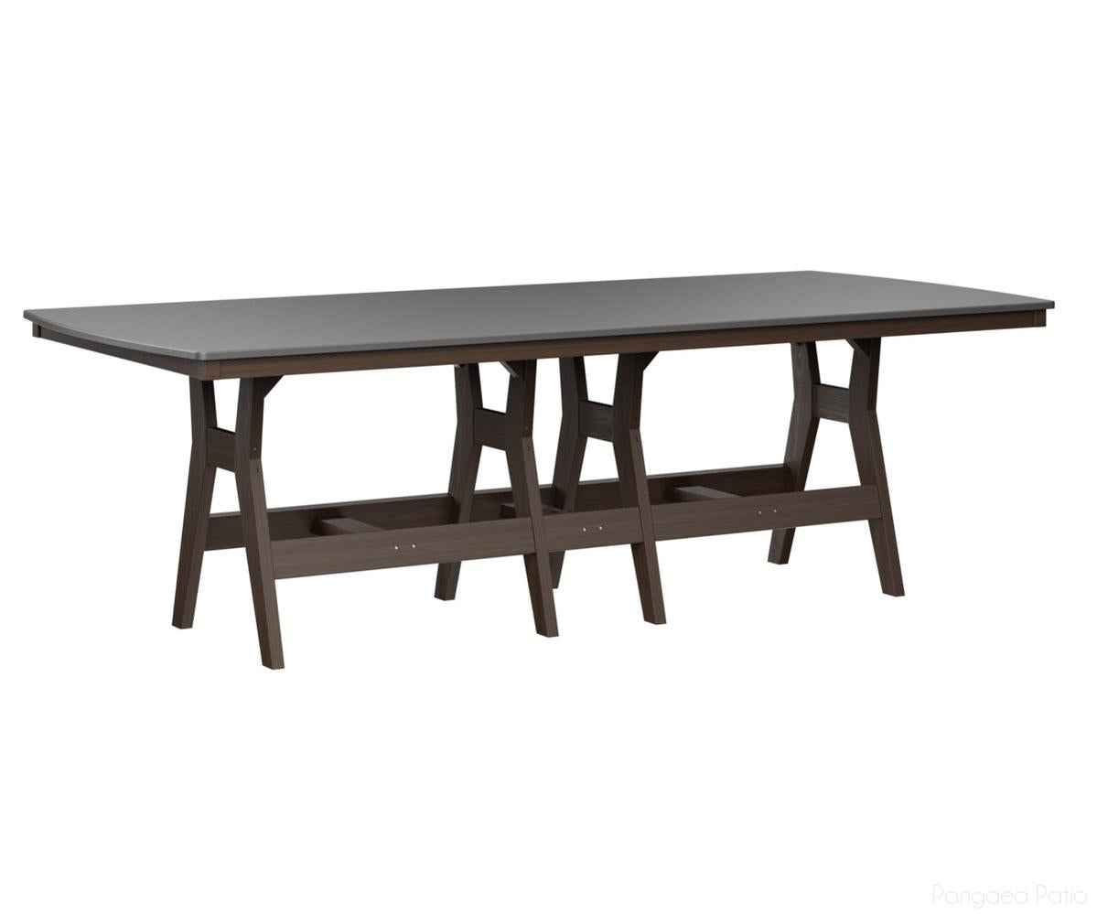 BGHHFT4496DSTBW-Berlin Gardens-Harbor 44" x 96" Rectangular Table - Hammered Top - Dining Height-Stainless BG-Brazilian Walnut BG-Pangaea Patio