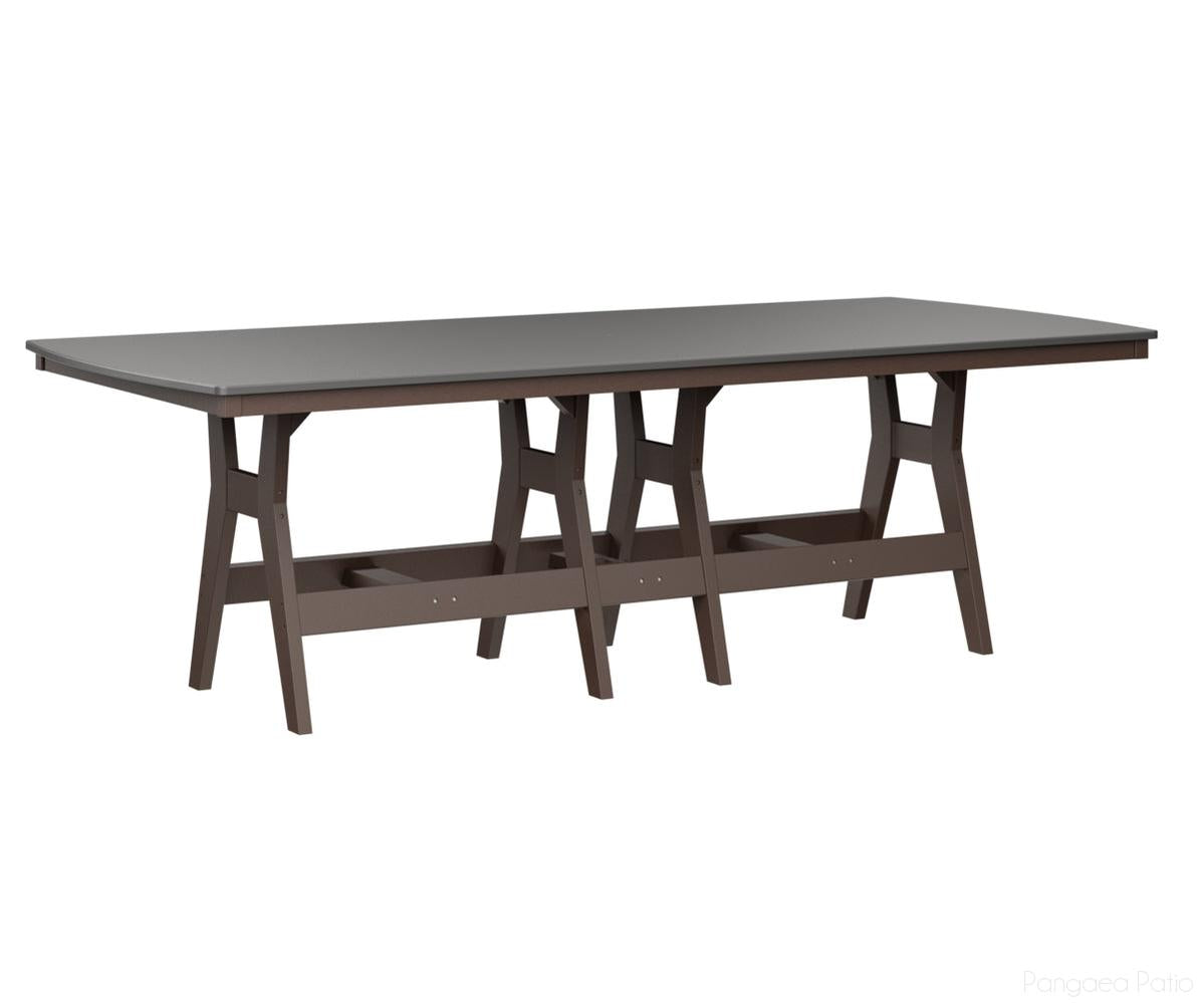 BGHHFT4496DSTCB-Berlin Gardens-Harbor 44" x 96" Rectangular Table - Hammered Top - Dining Height-Stainless BG-Chocolate Brown BG-Pangaea Patio