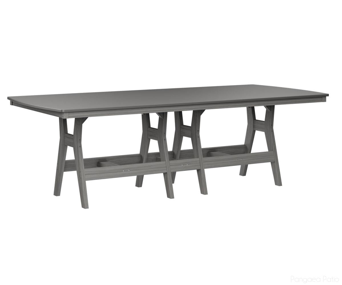 BGHHFT4496DSTDG-Berlin Gardens-Harbor 44" x 96" Rectangular Table - Hammered Top - Dining Height-Stainless BG-Driftwood Gray BG-Pangaea Patio