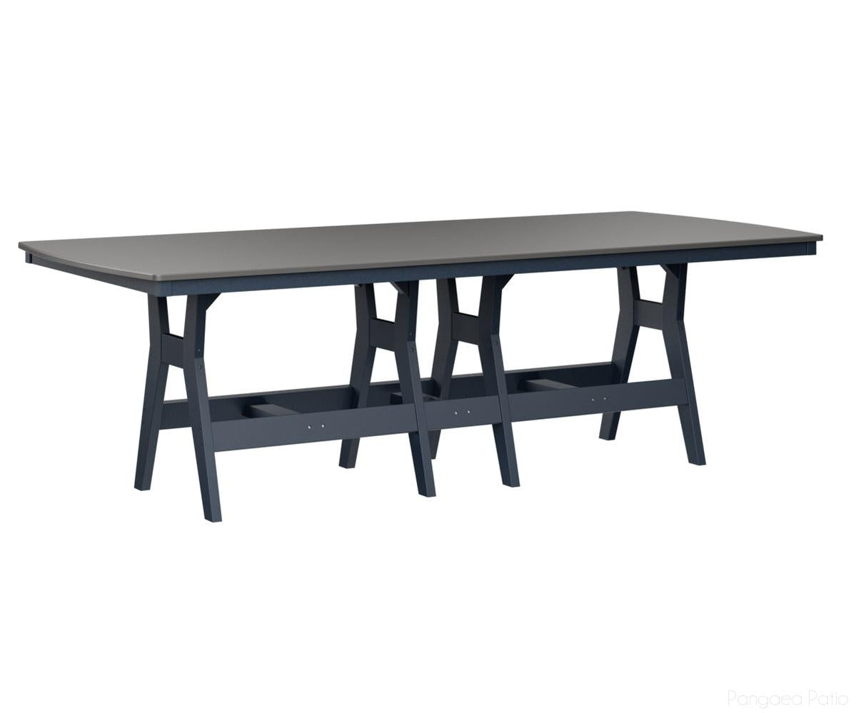 BGHHFT4496DSTNB-Berlin Gardens-Harbor 44" x 96" Rectangular Table - Hammered Top - Dining Height-Stainless BG-Navy Blue BG-Pangaea Patio