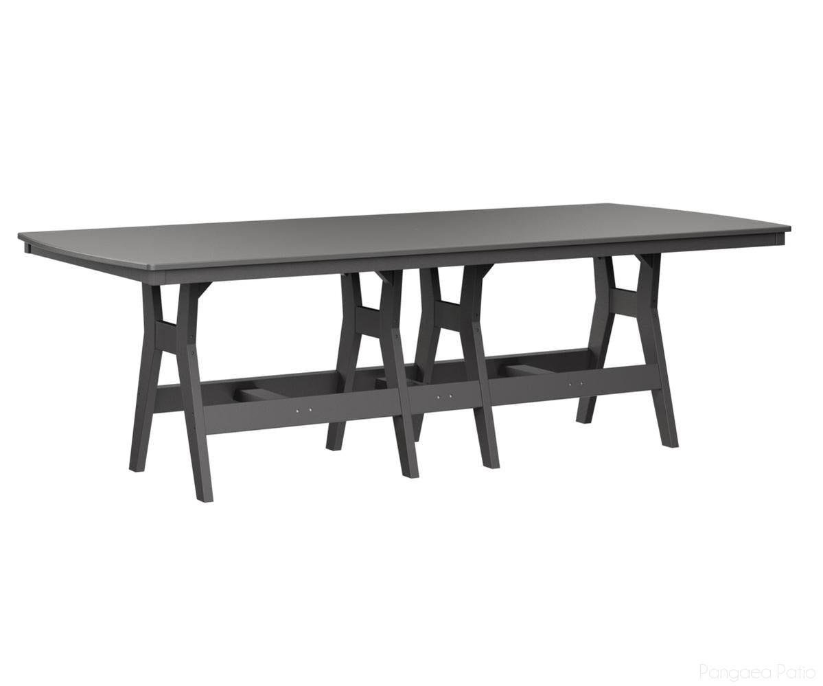 BGHHFT4496DSTSG-Berlin Gardens-Harbor 44" x 96" Rectangular Table - Hammered Top - Dining Height-Stainless BG-Smoke Gray BG-Pangaea Patio