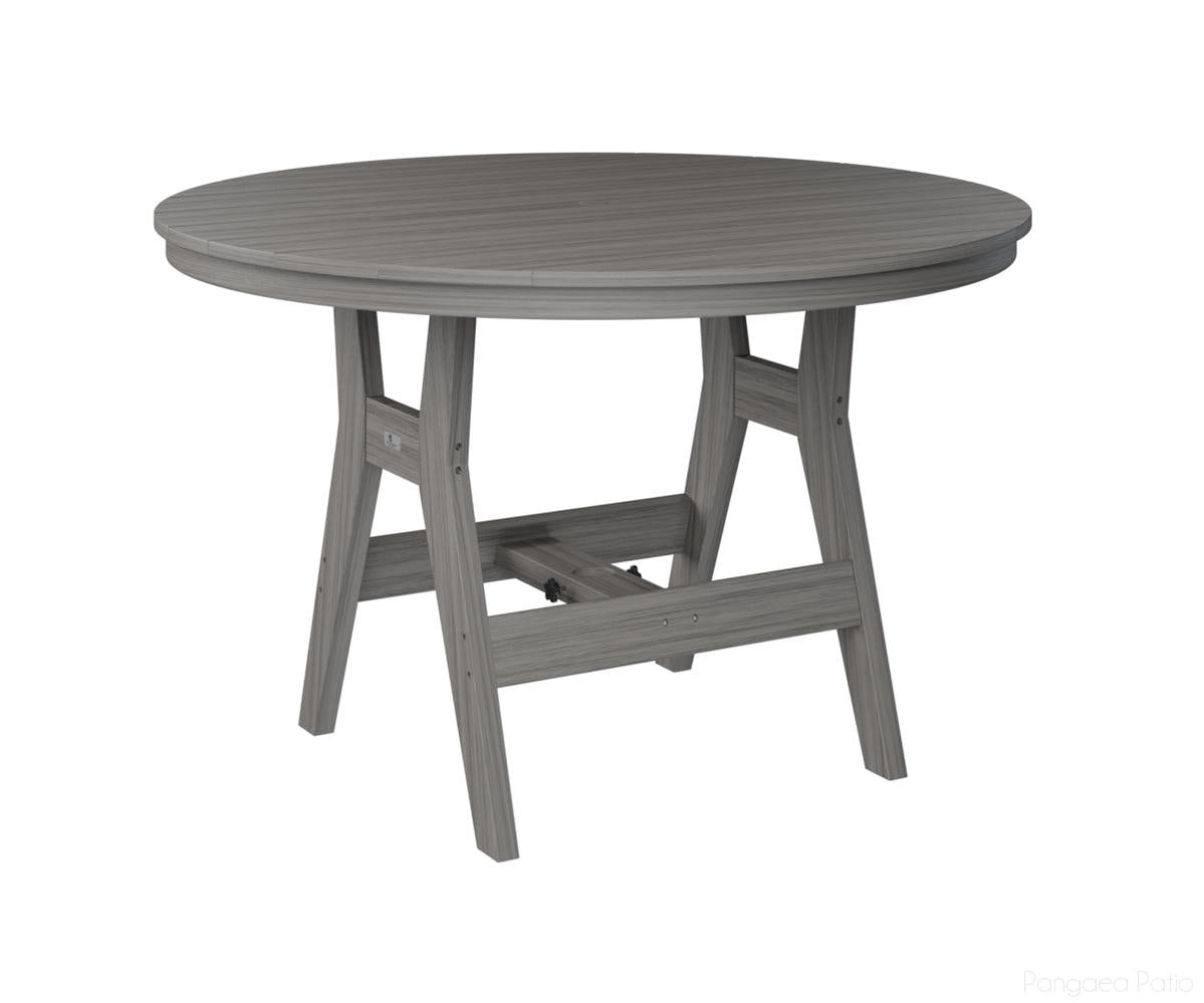 BGHRT0048BDG-Berlin Gardens-Harbor 48" Round Table - Bar Height-Driftwood Gray BG-Pangaea Patio