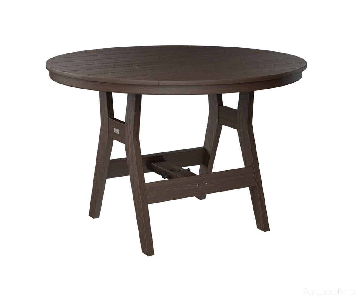 BGHRT0048DBW-Berlin Gardens-Harbor 48" Round Table - Dining Height-Brazilian Walnut BG-Pangaea Patio