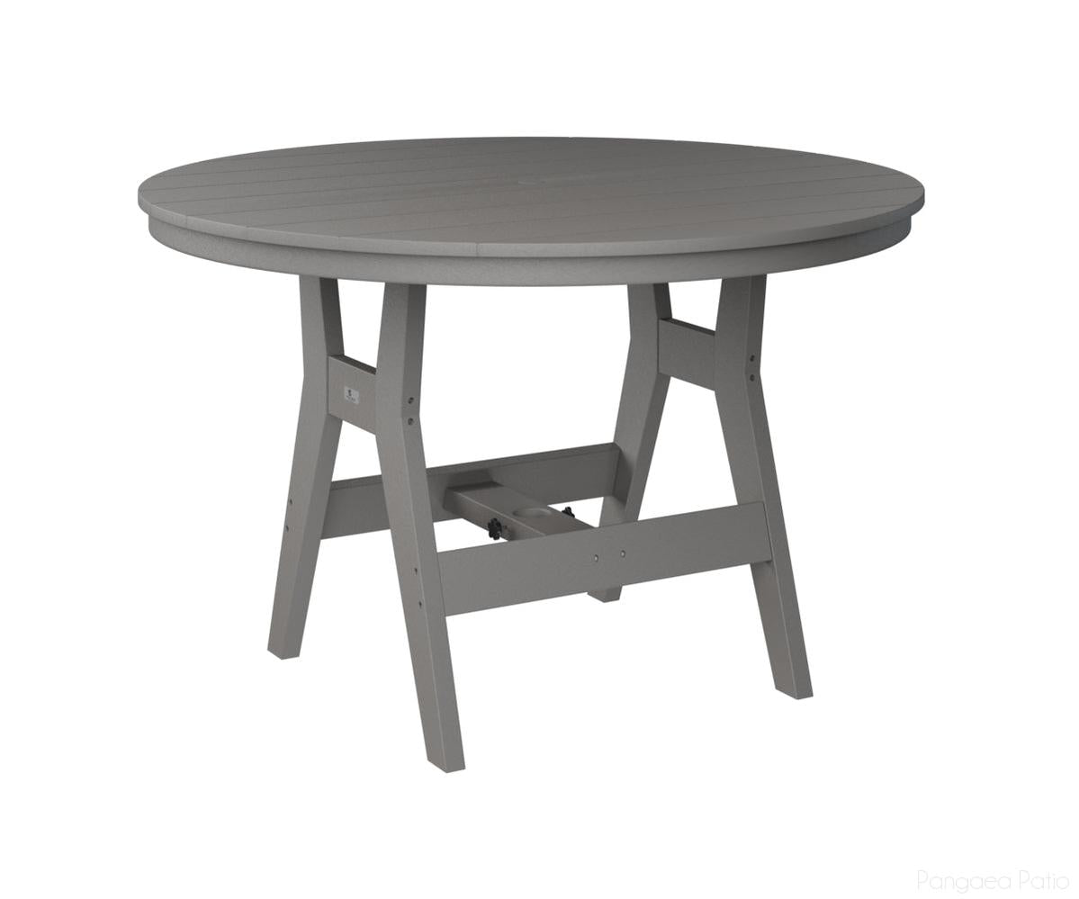 BGHRT0048DLG-Berlin Gardens-Harbor 48" Round Table - Dining Height-Light Gray BG-Pangaea Patio