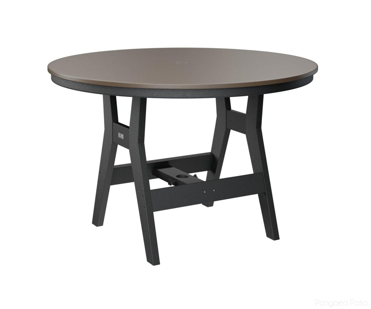 BGHHFT0048BBZBK-Berlin Gardens-Harbor 48" Round Table - Hammered Top - Bar Height-Bronze BG-Black BG-Pangaea Patio