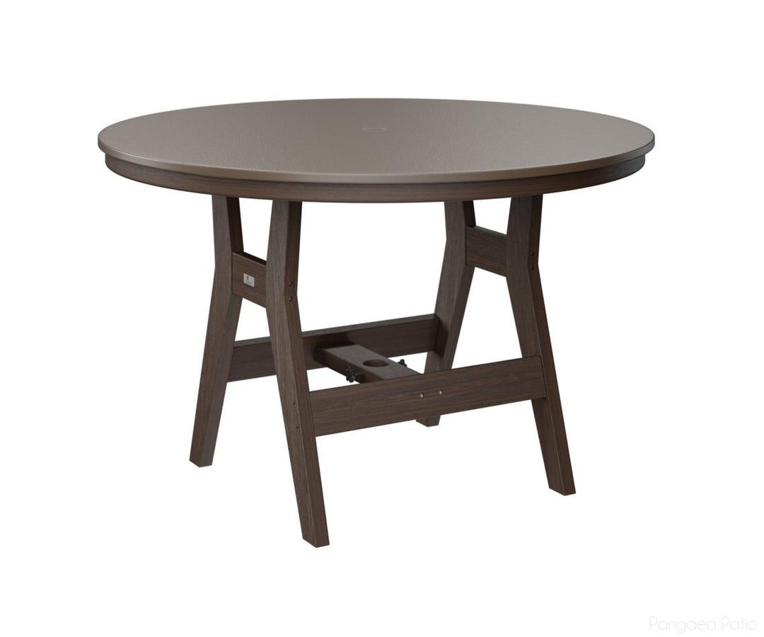 BGHHFT0048BBZBW-Berlin Gardens-Harbor 48" Round Table - Hammered Top - Bar Height-Bronze BG-Brazilian Walnut BG-Pangaea Patio