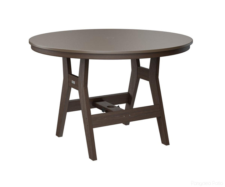 BGHHFT0048BBZBW-Berlin Gardens-Harbor 48" Round Table - Hammered Top - Bar Height-Bronze BG-Brazilian Walnut BG-Pangaea Patio