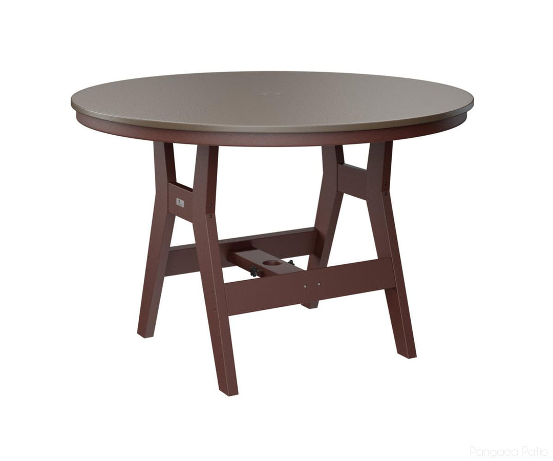 BGHHFT0048BBZBY-Berlin Gardens-Harbor 48" Round Table - Hammered Top - Bar Height-Bronze BG-Burgundy BG-Pangaea Patio