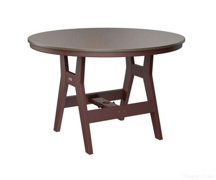 BGHHFT0048BBZBY-Berlin Gardens-Harbor 48" Round Table - Hammered Top - Bar Height-Bronze BG-Burgundy BG-Pangaea Patio