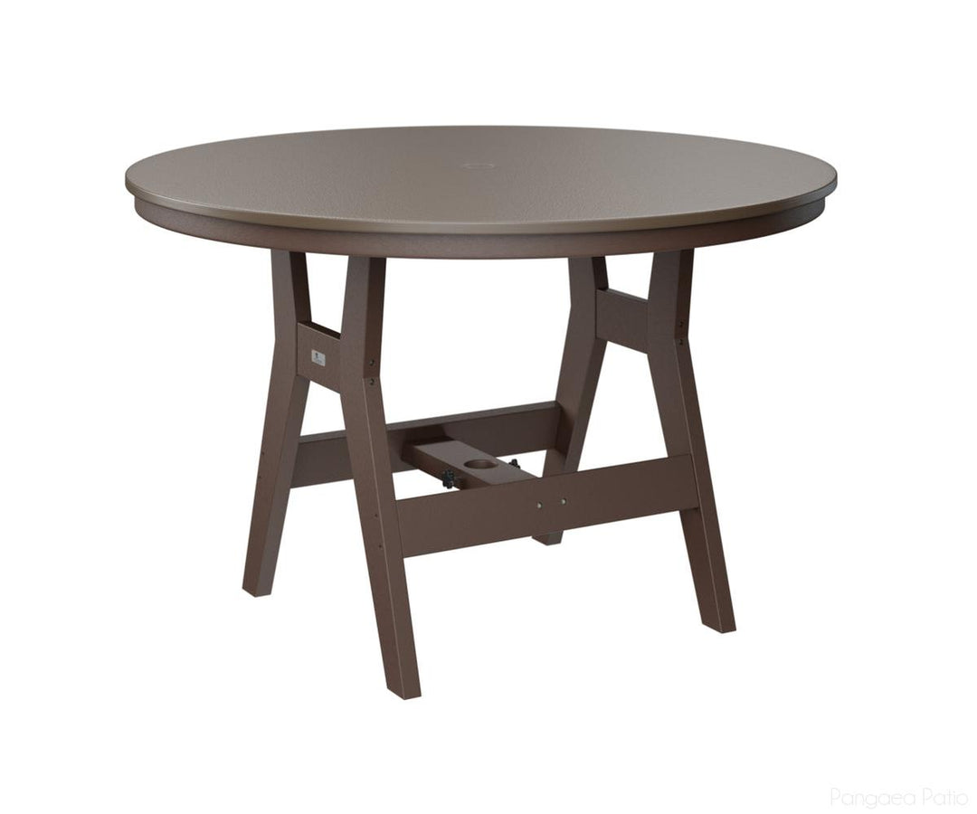 BGHHFT0048BBZCB-Berlin Gardens-Harbor 48" Round Table - Hammered Top - Bar Height-Bronze BG-Chocolate Brown BG-Pangaea Patio
