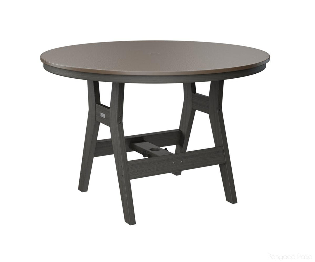 BGHHFT0048BBZCG-Berlin Gardens-Harbor 48" Round Table - Hammered Top - Bar Height-Bronze BG-Coastal Gray BG-Pangaea Patio
