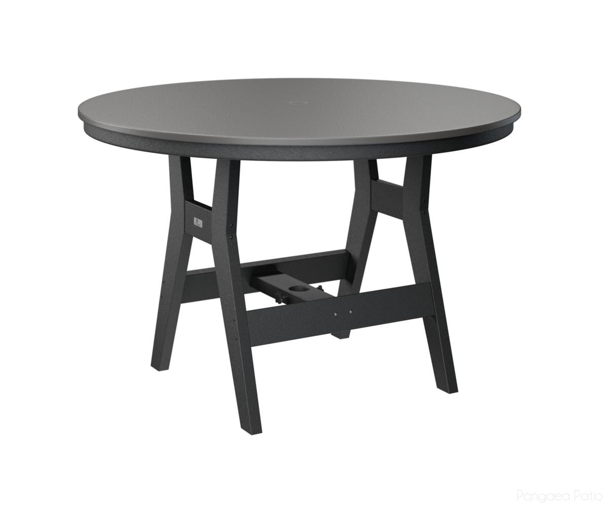 BGHHFT0048BSTBK-Berlin Gardens-Harbor 48" Round Table - Hammered Top - Bar Height-Stainless BG-Black BG-Pangaea Patio