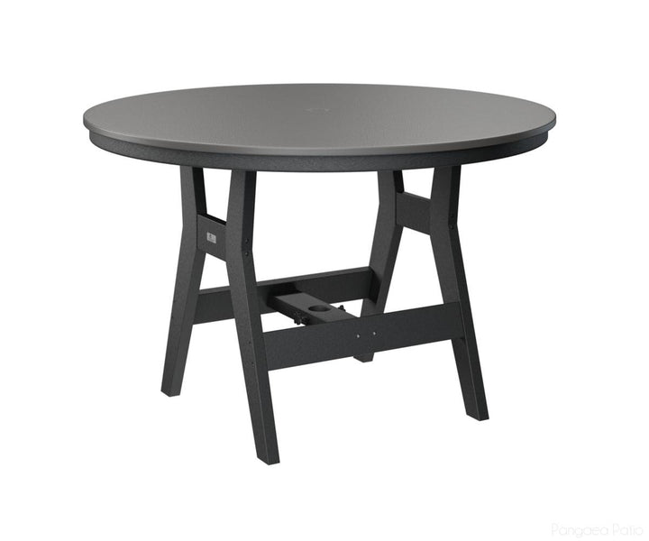 BGHHFT0048BSTBK-Berlin Gardens-Harbor 48" Round Table - Hammered Top - Bar Height-Stainless BG-Black BG-Pangaea Patio