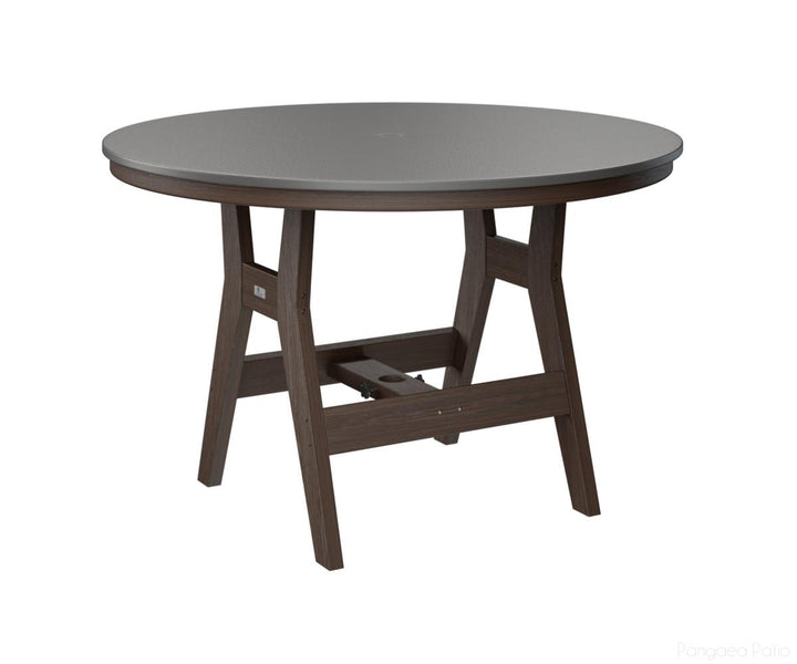 BGHHFT0048BSTBW-Berlin Gardens-Harbor 48" Round Table - Hammered Top - Bar Height-Stainless BG-Brazilian Walnut BG-Pangaea Patio