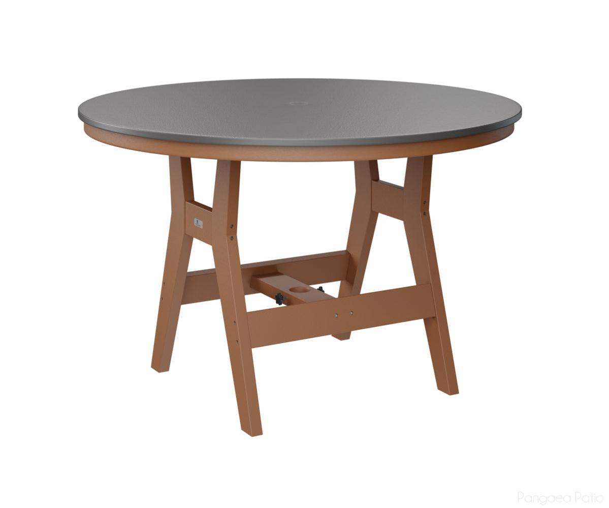 BGHHFT0048BSTCD-Berlin Gardens-Harbor 48" Round Table - Hammered Top - Bar Height-Stainless BG-Cedar BG-Pangaea Patio