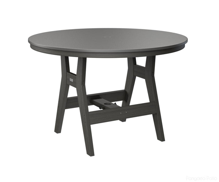 BGHHFT0048BSTCG-Berlin Gardens-Harbor 48" Round Table - Hammered Top - Bar Height-Stainless BG-Coastal Gray BG-Pangaea Patio