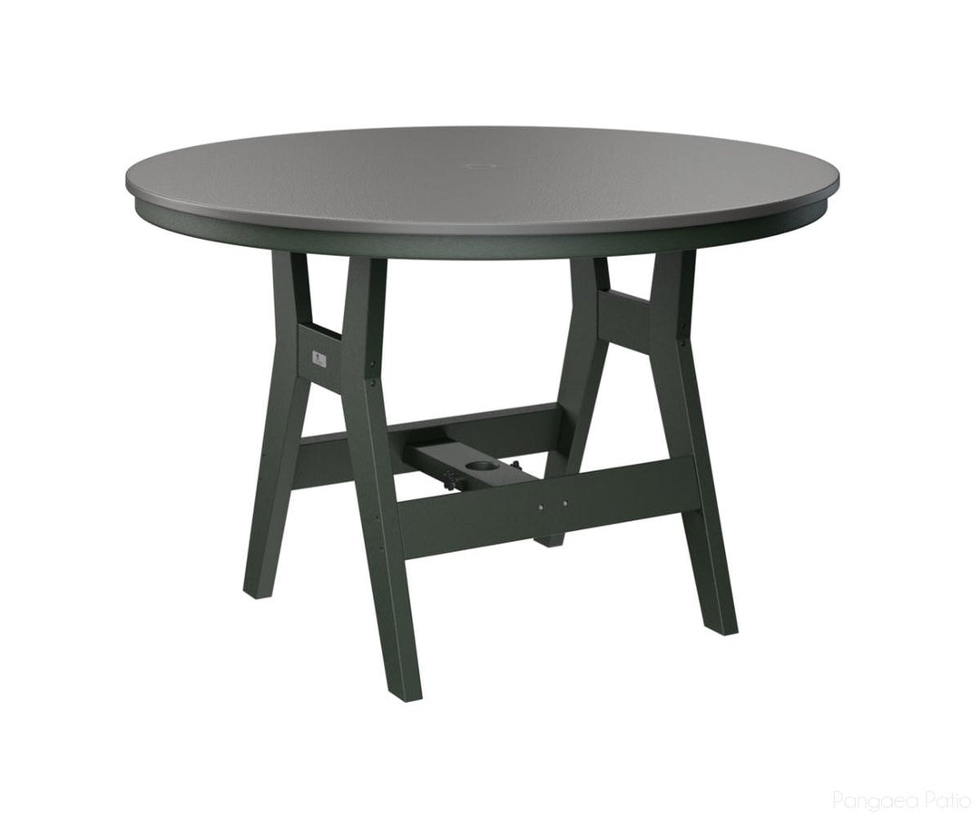 BGHHFT0048BSTGN-Berlin Gardens-Harbor 48" Round Table - Hammered Top - Bar Height-Stainless BG-Green BG-Pangaea Patio