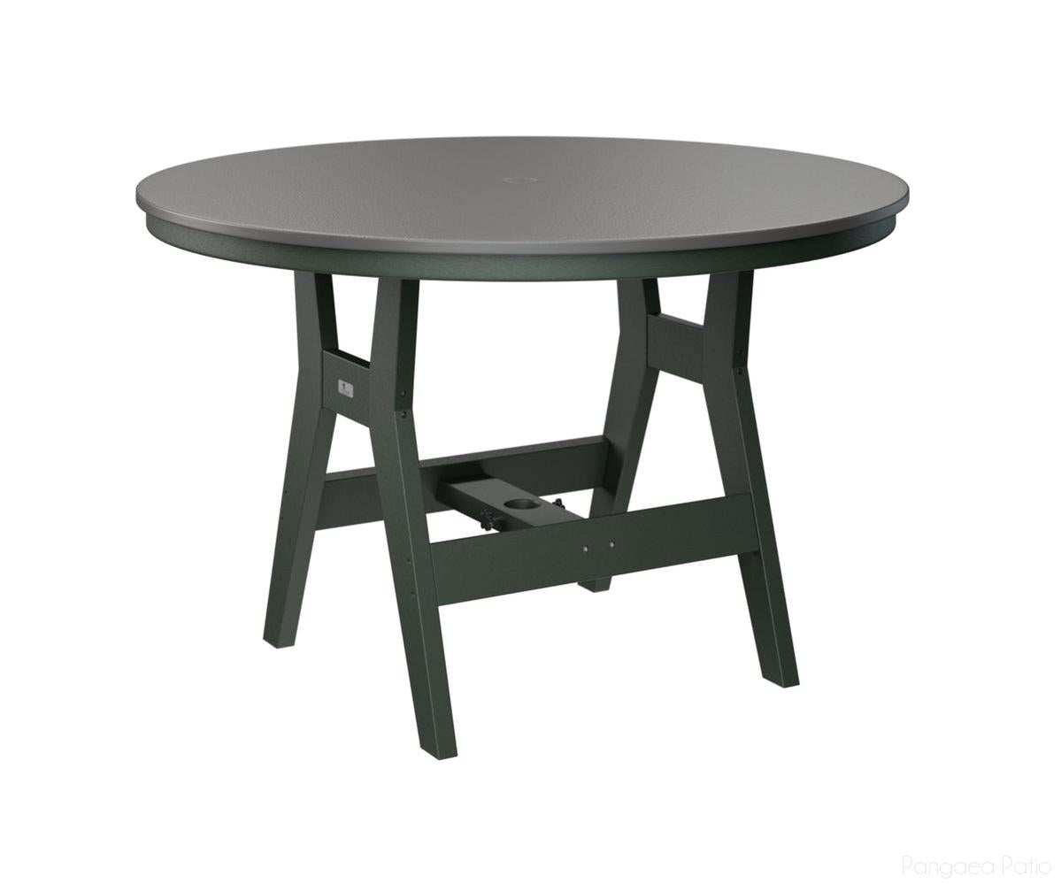 BGHHFT0048BSTGN-Berlin Gardens-Harbor 48" Round Table - Hammered Top - Bar Height-Stainless BG-Green BG-Pangaea Patio