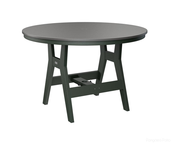 BGHHFT0048BSTGN-Berlin Gardens-Harbor 48" Round Table - Hammered Top - Bar Height-Stainless BG-Green BG-Pangaea Patio