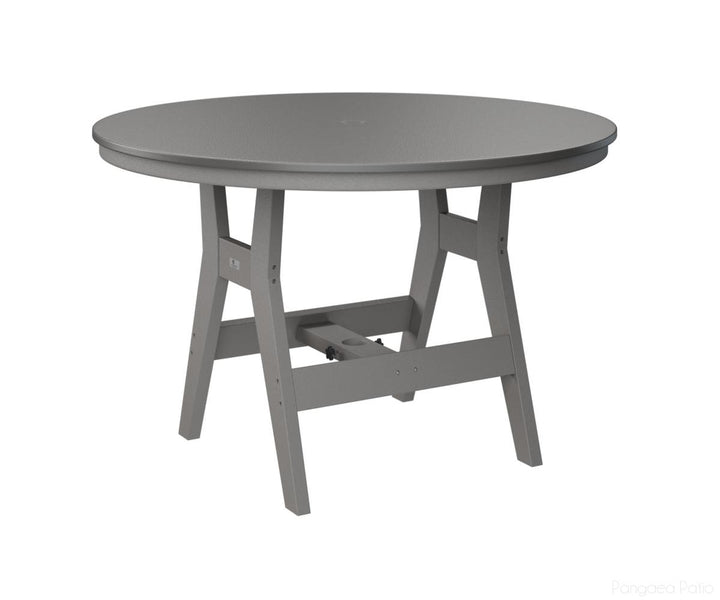 BGHHFT0048BSTLG-Berlin Gardens-Harbor 48" Round Table - Hammered Top - Bar Height-Stainless BG-Light Gray BG-Pangaea Patio