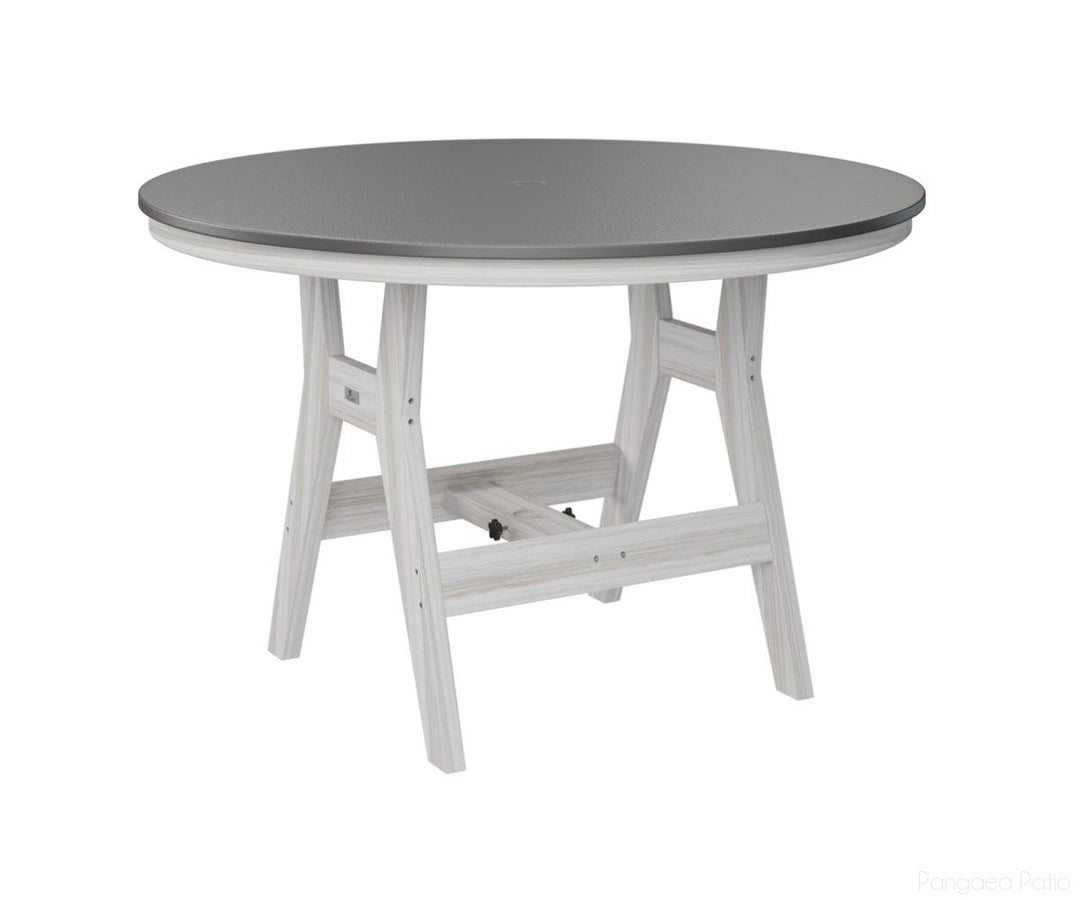 BGHHFT0048BSTSE-Berlin Gardens-Harbor 48" Round Table - Hammered Top - Bar Height-Stainless BG-Seashell BG-Pangaea Patio