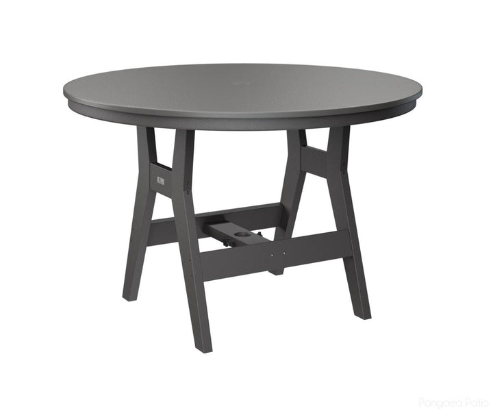 BGHHFT0048BSTSG-Berlin Gardens-Harbor 48" Round Table - Hammered Top - Bar Height-Stainless BG-Smoke Gray BG-Pangaea Patio