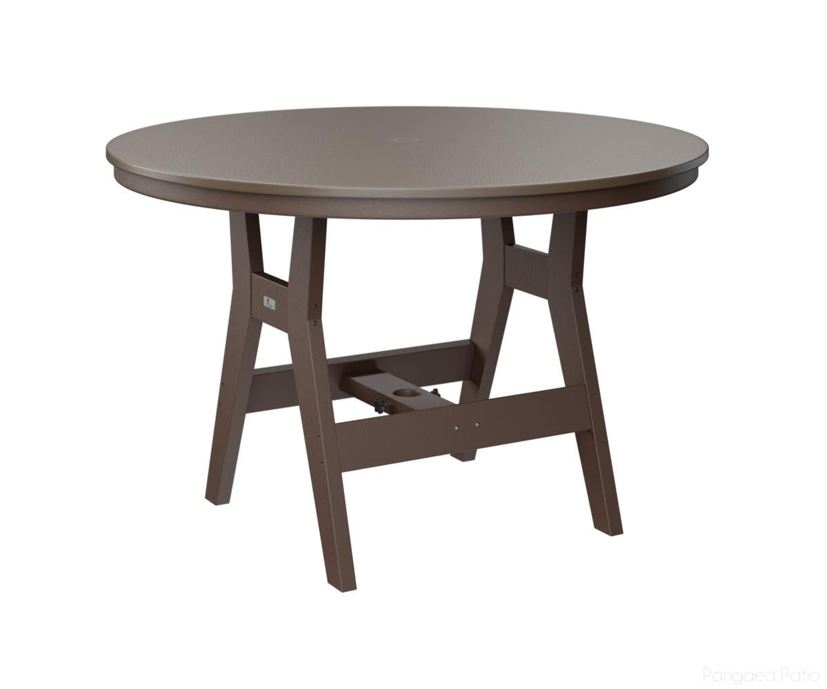 BGHHFT0048CBZCB-Berlin Gardens-Harbor 48" Round Table - Hammered Top - Counter Height-Bronze BG-Chocolate Brown BG-Pangaea Patio