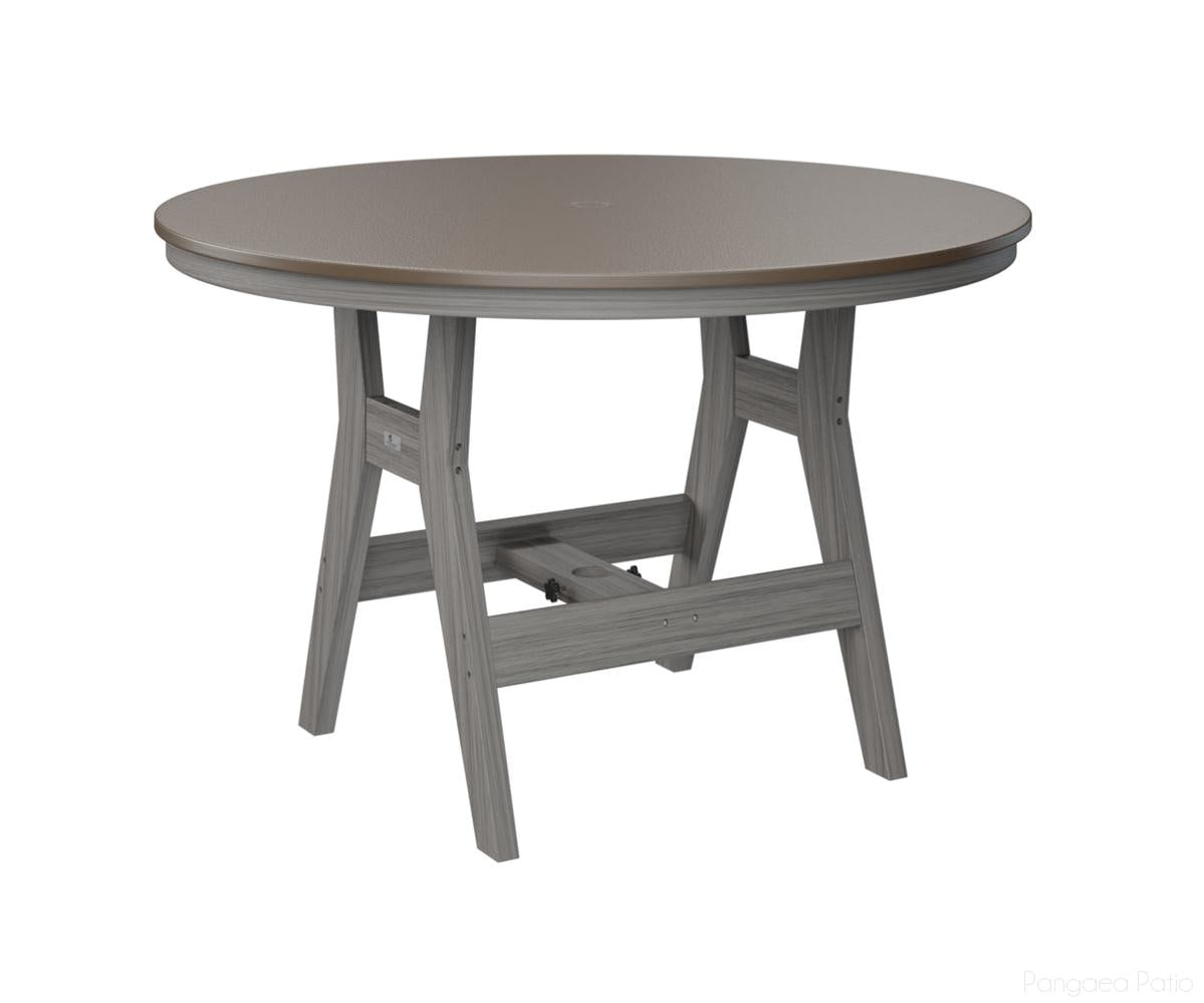 BGHHFT0048CBZDG-Berlin Gardens-Harbor 48" Round Table - Hammered Top - Counter Height-Bronze BG-Driftwood Gray BG-Pangaea Patio
