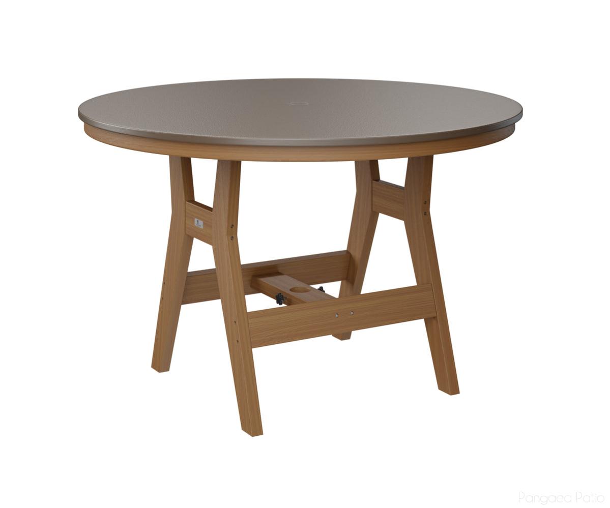 BGHHFT0048CBZNT-Berlin Gardens-Harbor 48" Round Table - Hammered Top - Counter Height-Bronze BG-Natural Teak BG-Pangaea Patio