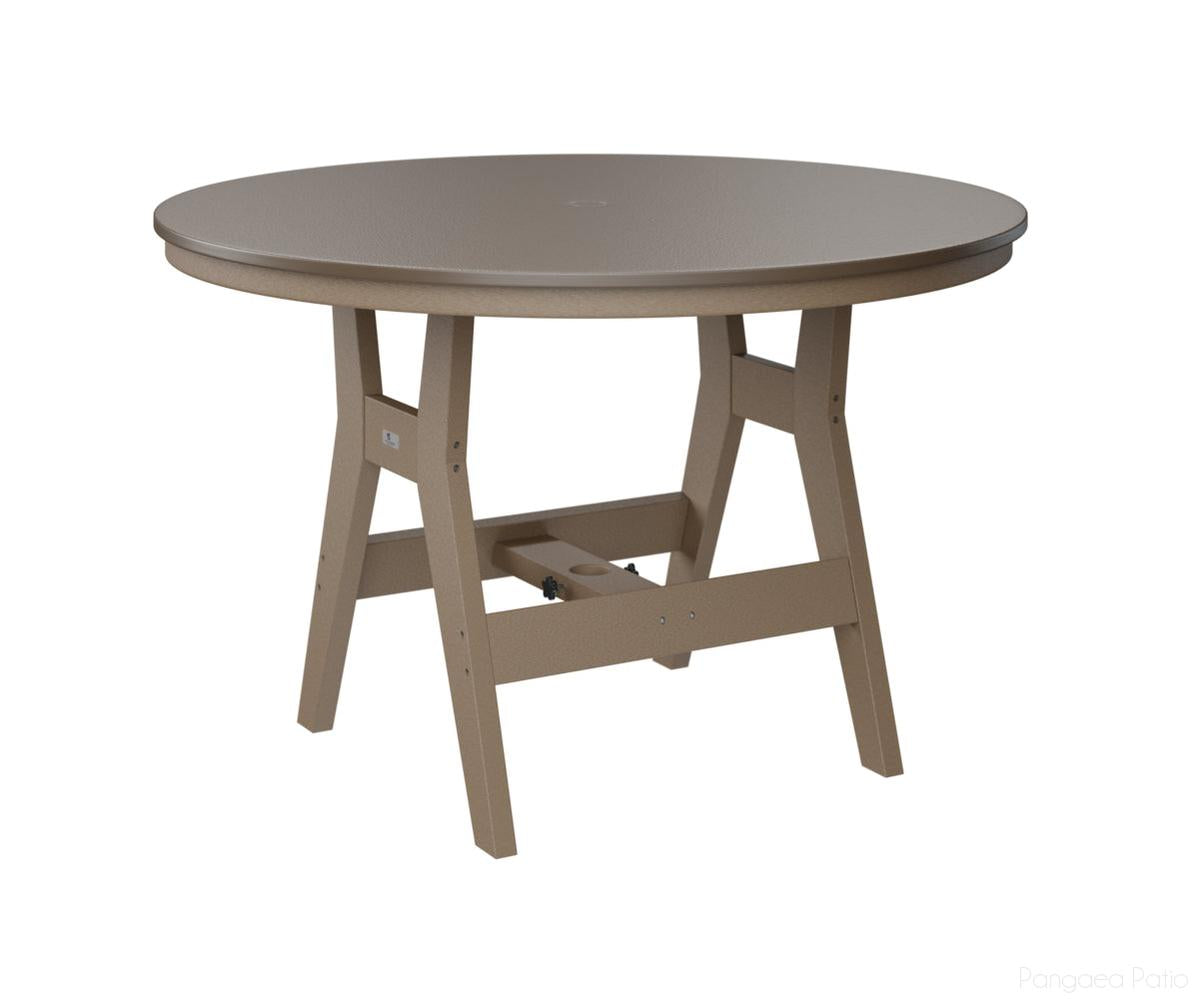 BGHHFT0048CBZWW-Berlin Gardens-Harbor 48" Round Table - Hammered Top - Counter Height-Bronze BG-Weatherwood BG-Pangaea Patio