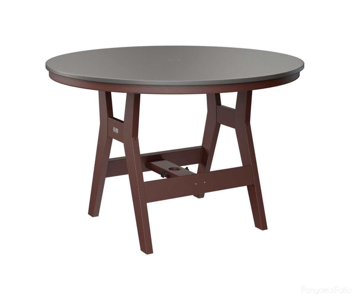BGHHFT0048CSTBY-Berlin Gardens-Harbor 48" Round Table - Hammered Top - Counter Height-Stainless BG-Burgundy BG-Pangaea Patio