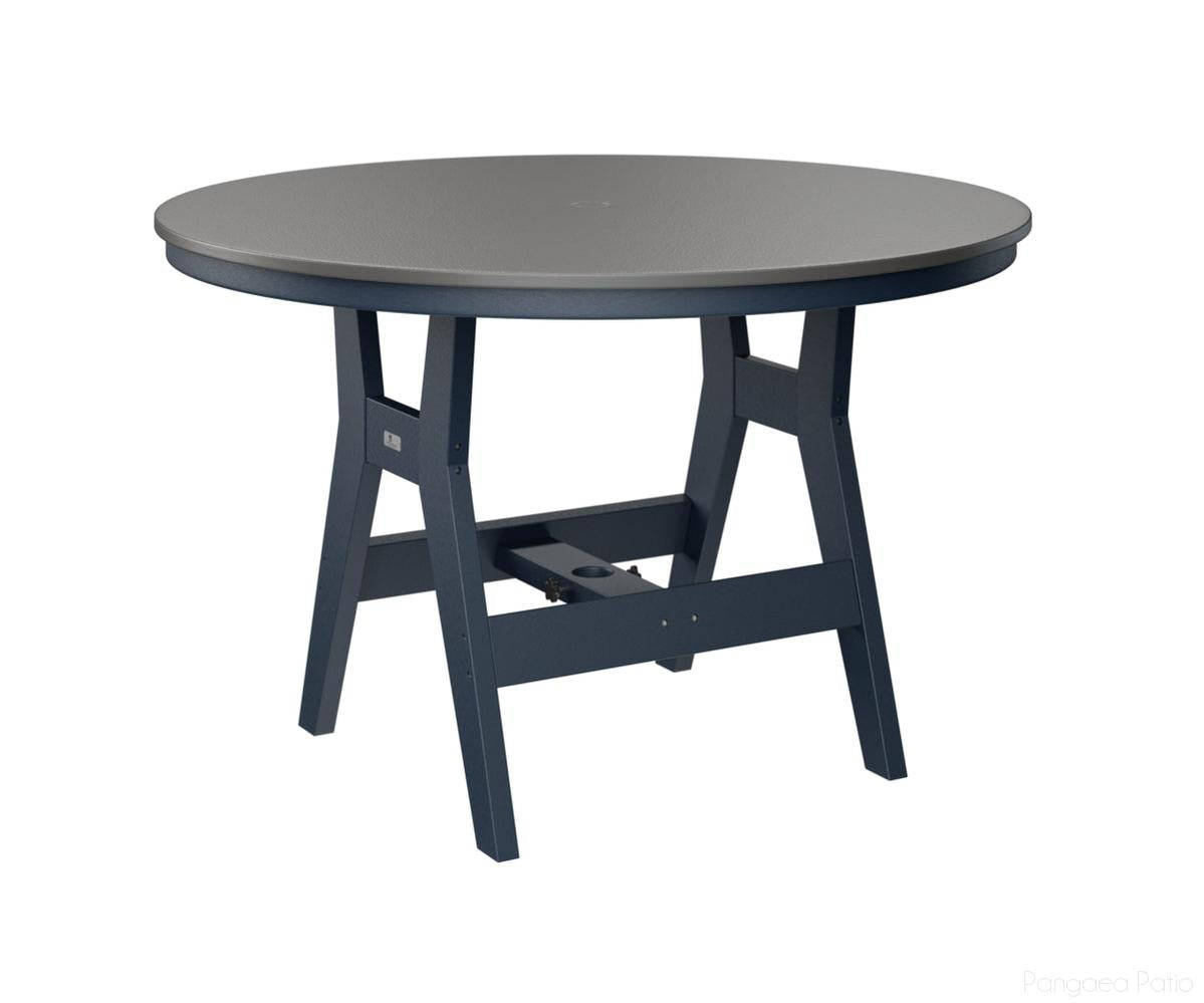BGHHFT0048CSTNB-Berlin Gardens-Harbor 48" Round Table - Hammered Top - Counter Height-Stainless BG-Navy Blue BG-Pangaea Patio