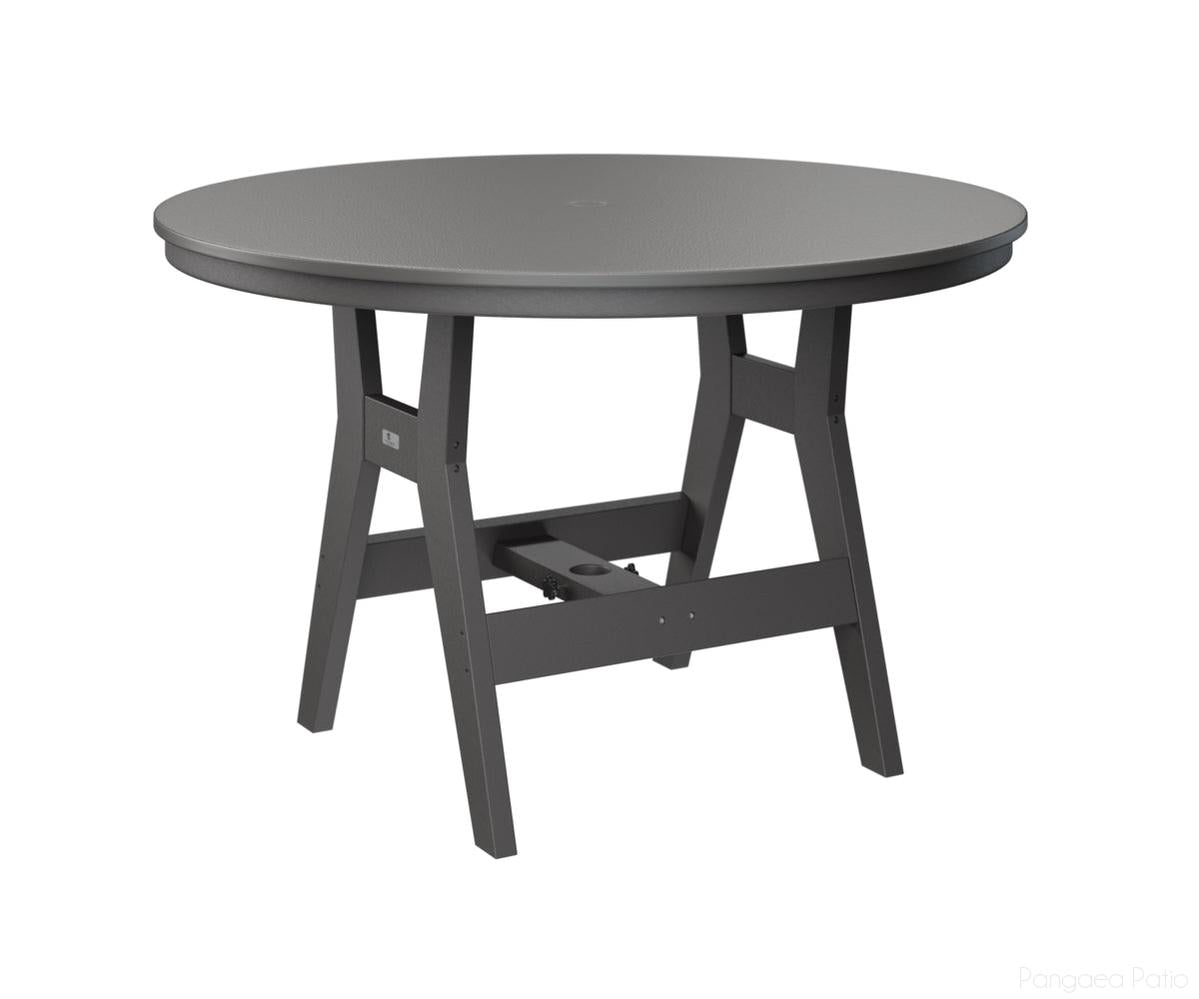 BGHHFT0048CSTSG-Berlin Gardens-Harbor 48" Round Table - Hammered Top - Counter Height-Stainless BG-Smoke Gray BG-Pangaea Patio