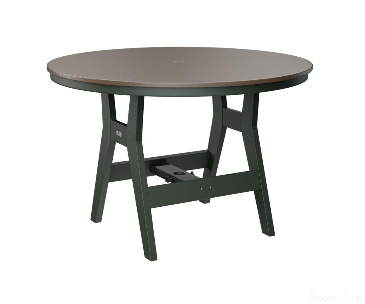 BGHHFT0048DBZGN-Berlin Gardens-Harbor 48" Round Table - Hammered Top - Dining Height-Bronze BG-Green BG-Pangaea Patio