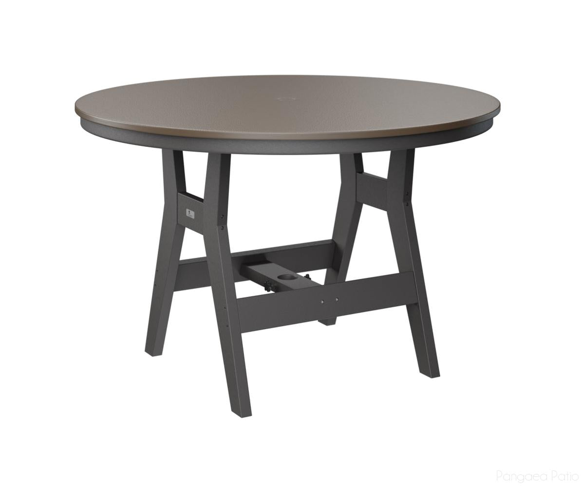 BGHHFT0048DBZSG-Berlin Gardens-Harbor 48" Round Table - Hammered Top - Dining Height-Bronze BG-Smoke Gray BG-Pangaea Patio