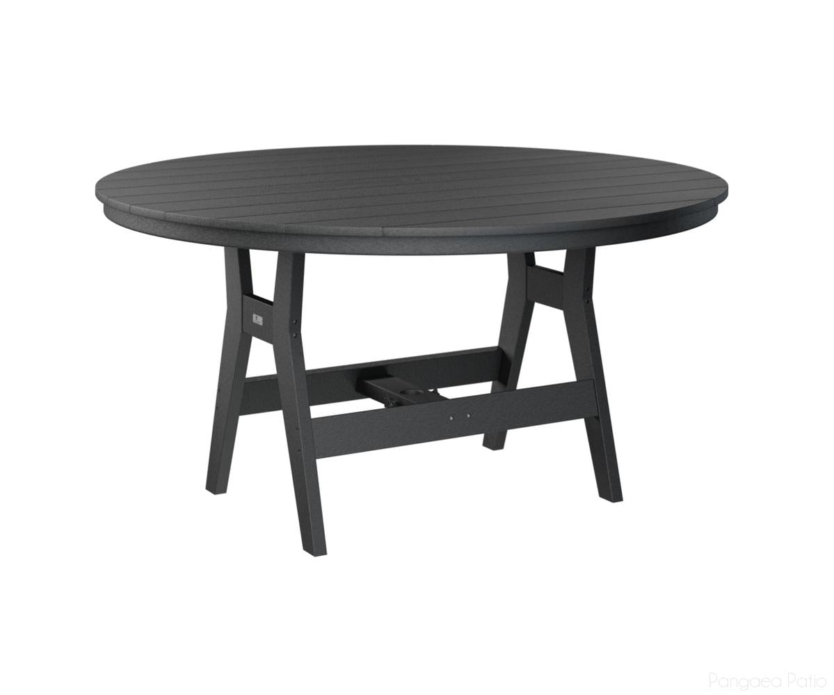 BGHRT0060DBK-Berlin Gardens-Harbor 60" Round Table - Dining Height-Black BG-Pangaea Patio