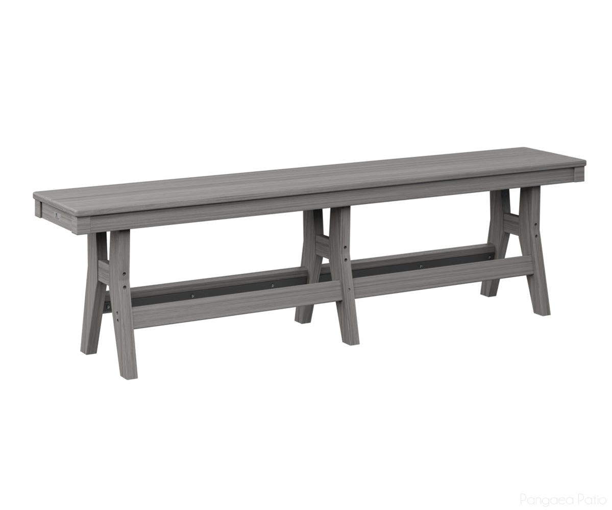 BGHB6618DGD-Berlin Gardens-Harbor 66" Bench-Dining-Driftwood Gray BG-Pangaea Patio