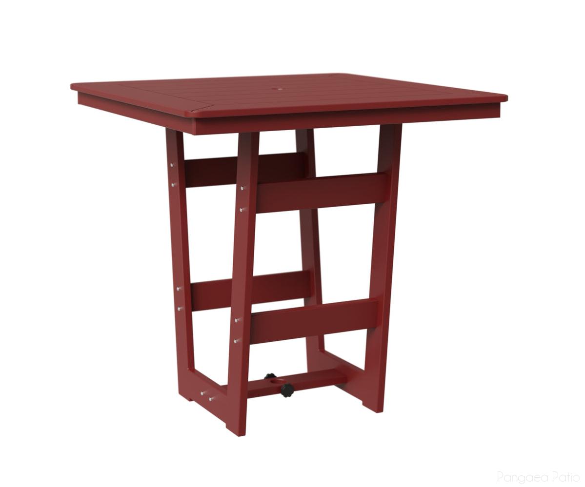 BGHSMT0040BMGR-Berlin Gardens-Hudson 40" Square Table - Bar Height-MGP Red-Pangaea Patio
