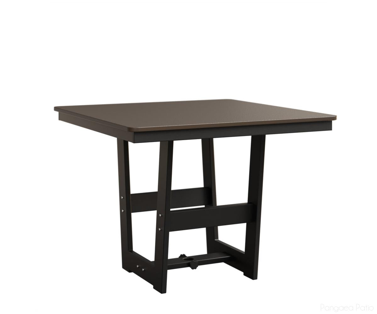 BGHHFMT0040BBZMB-Berlin Gardens-Hudson 40" Square Table - Hammered Top - Bar Height-Bronze BG-MGP Matte Black-Pangaea Patio