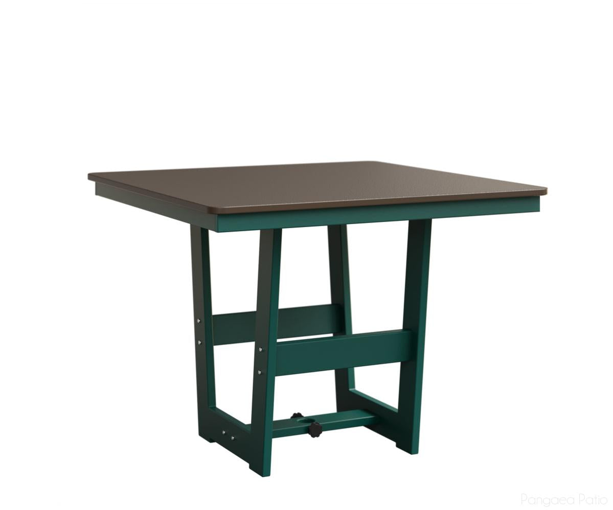 BGHHFMT0040BBZTE-Berlin Gardens-Hudson 40" Square Table - Hammered Top - Bar Height-Bronze BG-MGP Teal-Pangaea Patio
