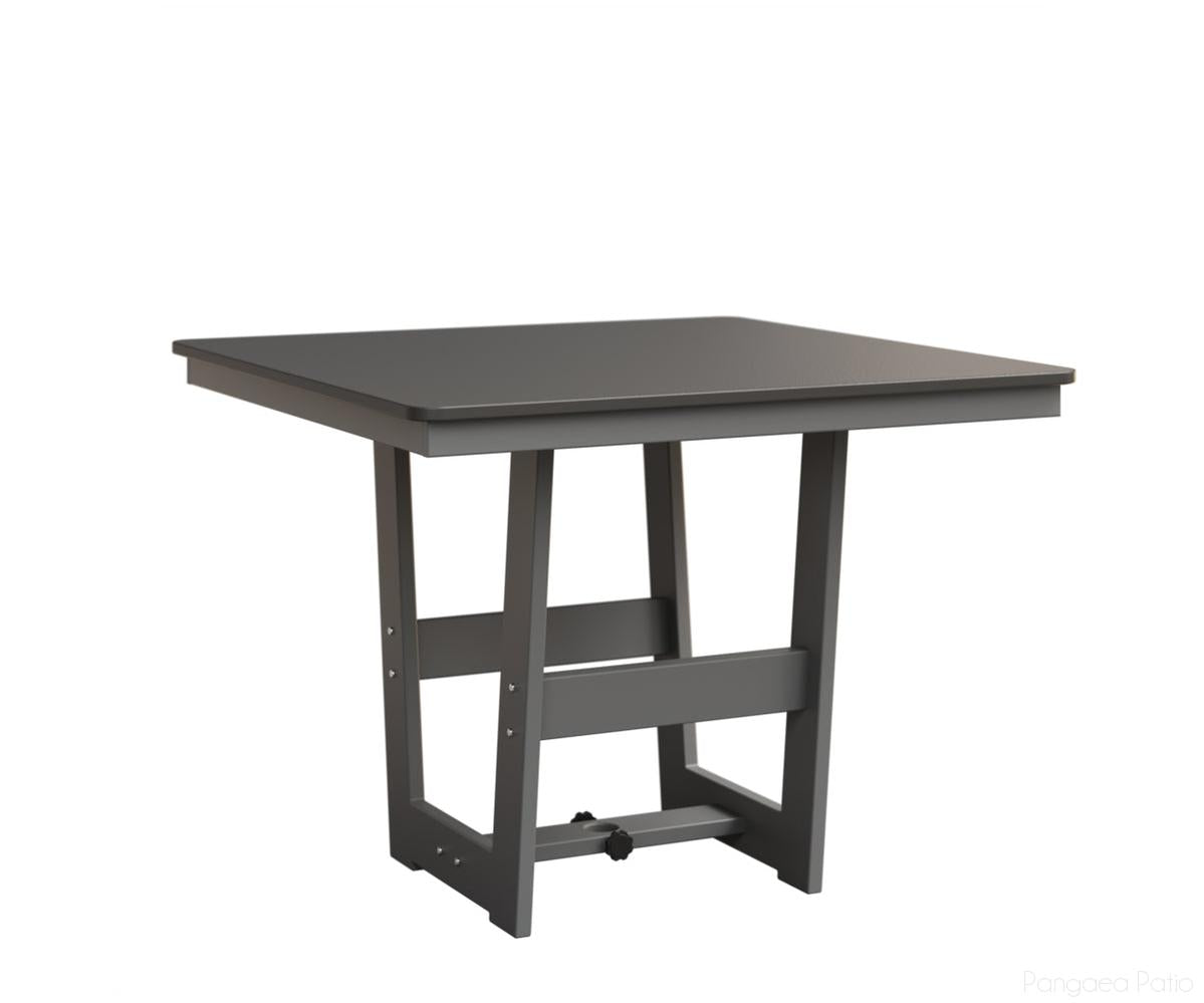 BGHHFMT0040BSTFO-Berlin Gardens-Hudson 40" Square Table - Hammered Top - Bar Height-Stainless BG-MGP Fog-Pangaea Patio