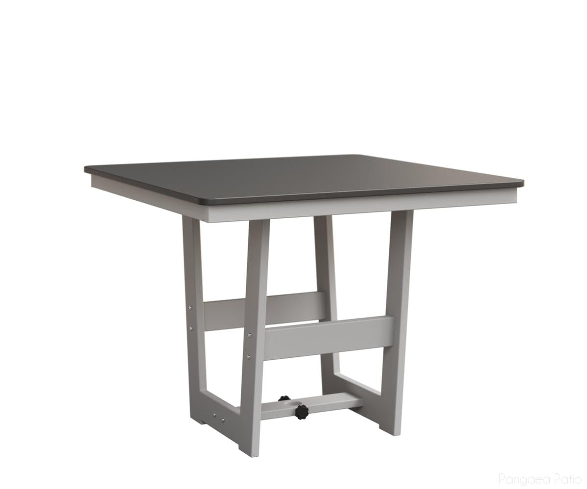 BGHHFMT0040BSTMW-Berlin Gardens-Hudson 40" Square Table - Hammered Top - Bar Height-Stainless BG-MGP Matte White-Pangaea Patio