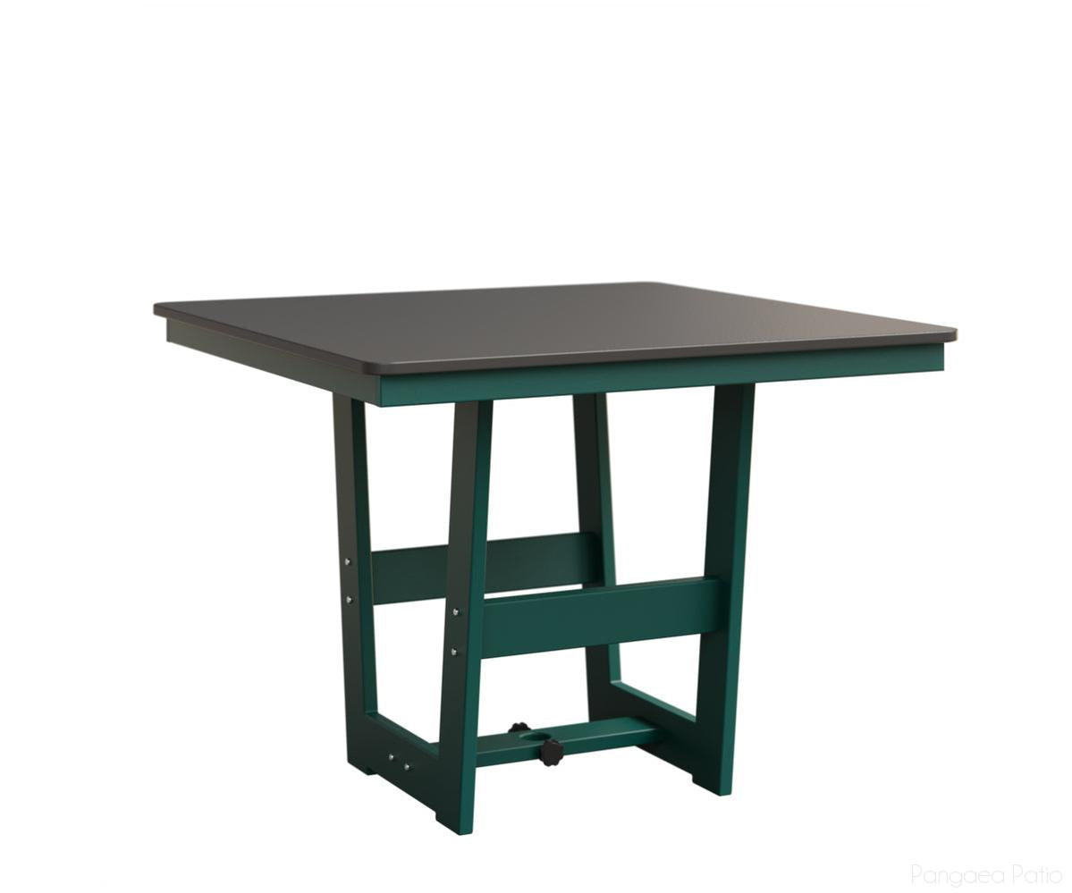 BGHHFMT0040BSTTE-Berlin Gardens-Hudson 40" Square Table - Hammered Top - Bar Height-Stainless BG-MGP Teal-Pangaea Patio