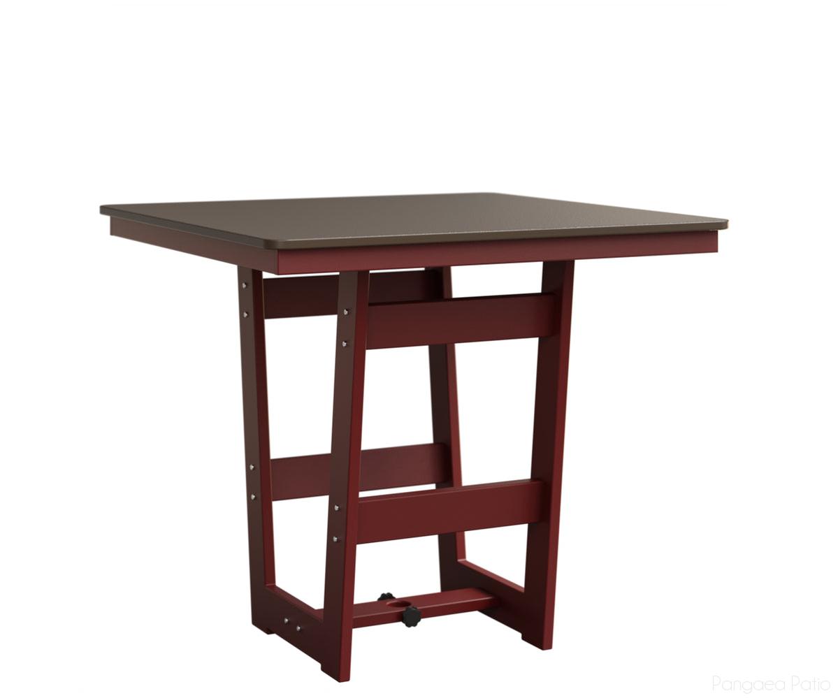 BGHHFMT0040CBZRE-Berlin Gardens-Hudson 40" Square Table - Hammered Top - Counter Height-Bronze BG-MGP Red-Pangaea Patio