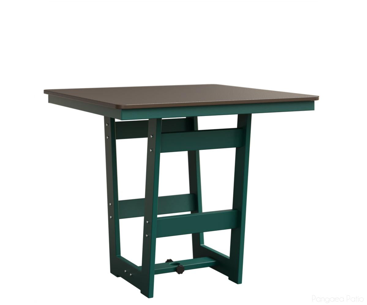 BGHHFMT0040CBZTE-Berlin Gardens-Hudson 40" Square Table - Hammered Top - Counter Height-Bronze BG-MGP Teal-Pangaea Patio