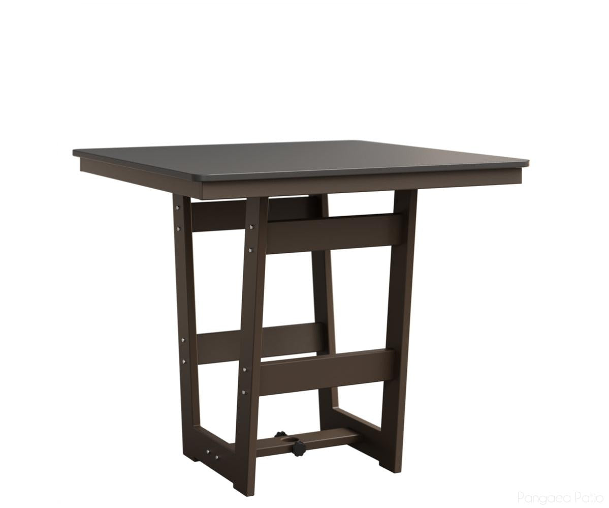 BGHHFMT0040CSTCL-Berlin Gardens-Hudson 40" Square Table - Hammered Top - Counter Height-Stainless BG-MGP Clay-Pangaea Patio